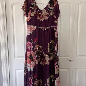 S.L. Fashions Plus Size Floral Gown